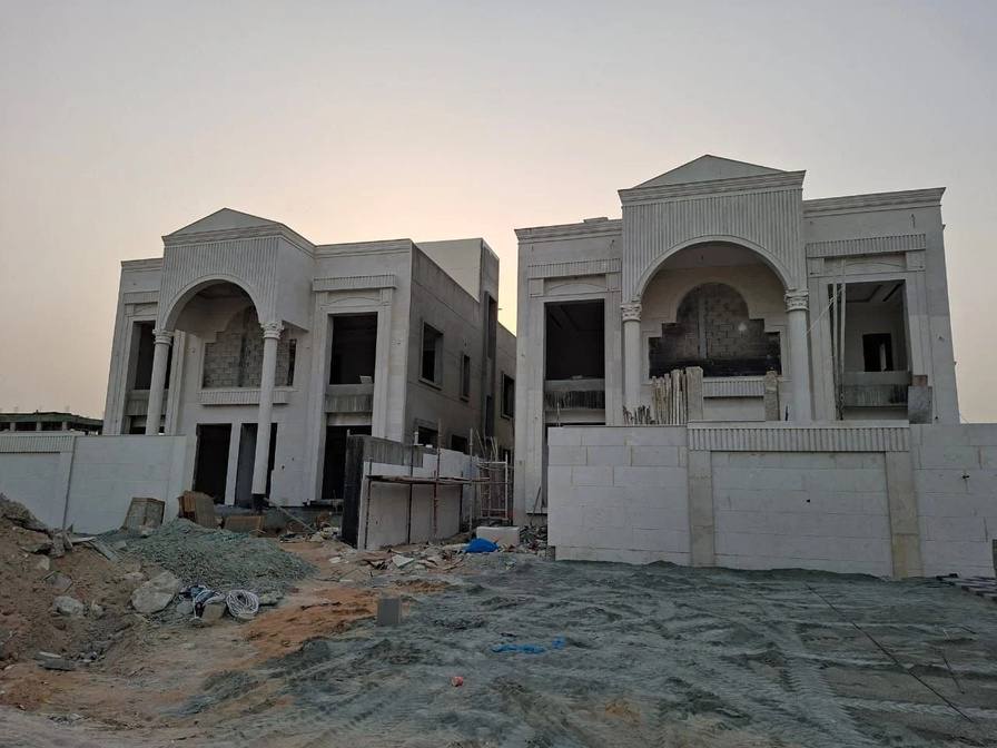 Contemporary villa exterior construction